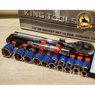 EURO KING TOOLS ชุดเครื่องมือ ประแจ ชุดบล็อก (เบอร์ 10-24 mm) 12 ชิ้น ขนาด 0.5 นิ้ว