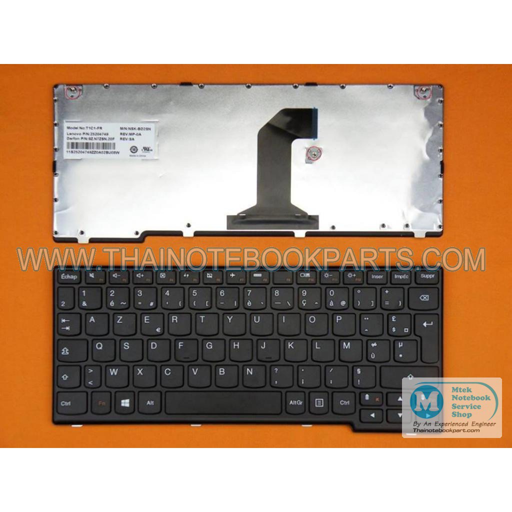 คีย์บอร์ด Keyboard IBM Lenovo IdeaPad Yoga 11 series 9Z.N7ZSN.20F 25204749 Ultrabook laptop UK keybo