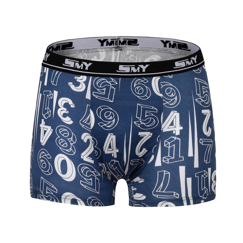 4 PCS In 1 Milk silk Men Boxer Breathable Trunk Underpants Elasticity Underwear Smooth Panties Soft Cool Briefs  Soli #4