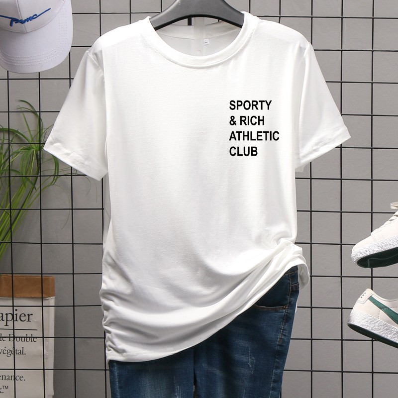 เสื้อยืดคอกลมผ้านิ่มใส่สบาย ลายแฟชั่น พร้อมส่ง T-412