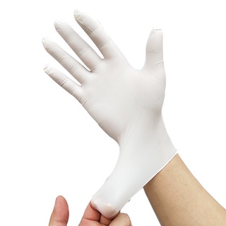 พร้อมส่ง ถุงมือยาง ถุงมือยางสีขาว  ถุงมือยางพารา ถุงมือยางอย่างดี 1 แพ็คมี 3 คู่ ถุงมือยางใช้ซ้ำได้