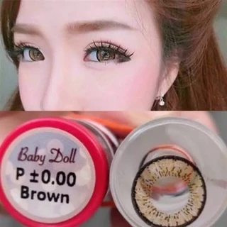 คอนแทคเลนส์ บิ๊กอาย รุ่น Baby Doll / Oilley 3 Tone สีเทา/ตาล Gray/Brown มีค่าสายตา (0.00)-(-10.00)