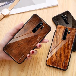 เคสกระจกนิรภัย ลายไม้ สำหรับ Xiaomi Poco X2 Redmi 8 8A 7 7A 6 Pro Note 8 Pro