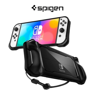 Spigen Nintendo Switch OLED เคสเกราะที่ทนทาน พร้อมสายรัดปรับได้ และฝาครอบเคสด้านหลัง แบบใส ป้องกันการตก