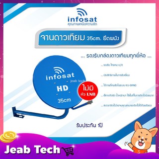 ชุดจานดาวเทียม KU-BAND infosat 35cm. สีฟ้า (ยึดผนัง) ไม่มีหัว LNB