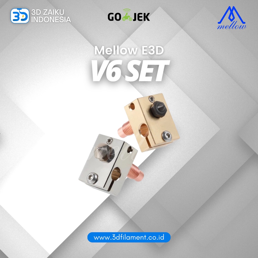 Mellow E3D V6 Set Heater Block + หัวฉีด + Crazy Bimetal Heat Break
