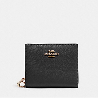 พร้อมส่ง แท้ 🇺🇸💯% New Coach กระเป๋าสตางค์ ใบสั้น SNAP WALLET (COACH C2862) IM/BLACK