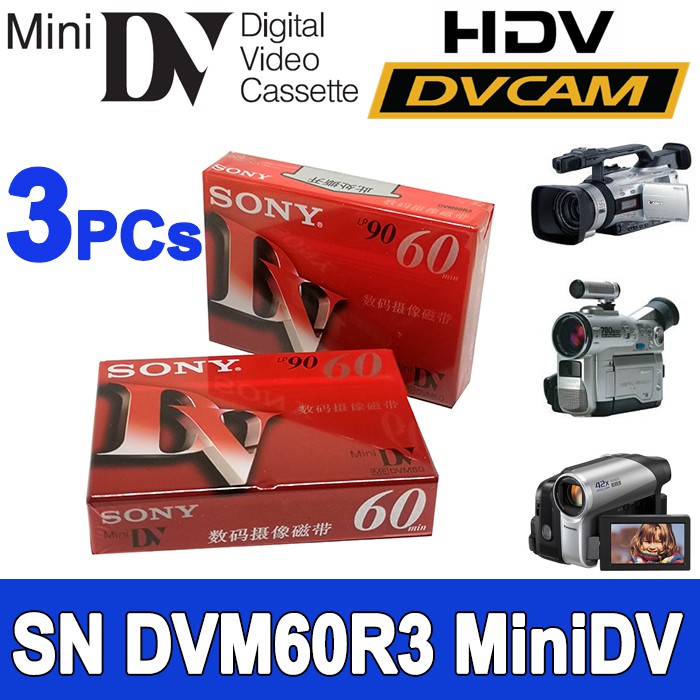 3PCs  High Quality SN DVM60R3 MiniDV Cassettes Digital Video Cassette Mini DV Tape SP 60MIN LP 90MIN