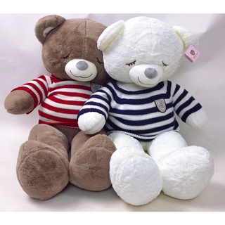 🐻ตุ๊กตาหมีหลับSleepy Bear สีขาว ใส่เสื้อไหมพรม มี3 สี ขนาด 1.3 เมตร🐻