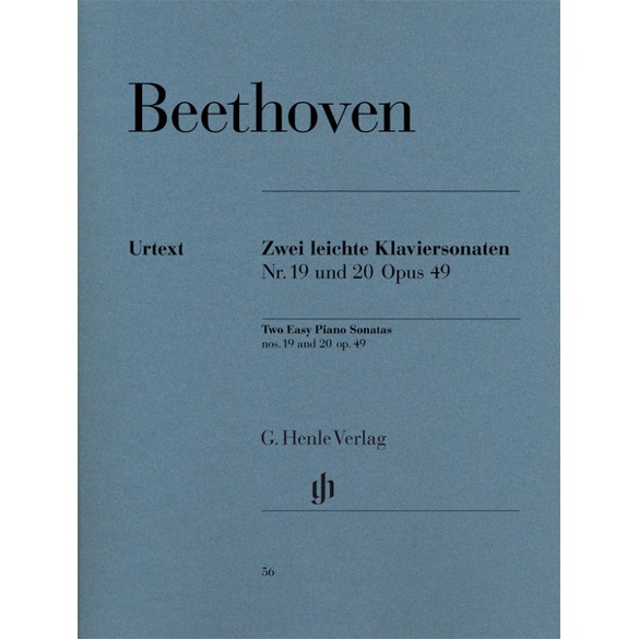 BEETHOVEN Two Easy Piano Sonatas g minor no. 19 and G major no. 20 op. 49 (HN56)