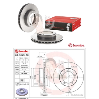 09 9143 11 จานเบรค ล้อ F (ยี่ห้อ BREMBO) รุ่น UV PVT TOYOTA Land Cruiser 100 ปี 1998-2007*ราคาต่อข้าง