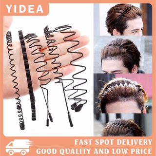 【YIDEA】ที่คาดผมแฟชั่น ที่คาดผมโลหะ ที่คาดผม Unisex สีดํา คลื่น ที่คาดผม