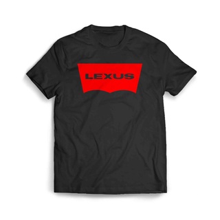 เสื้อผ้าผชเสื้อยืด พิมพ์ลายโลโก้ Lexus สีแดงS-5XL