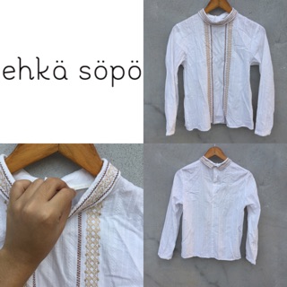 เสื้อแขนยาวสีขาวลายปัก ehka sopo