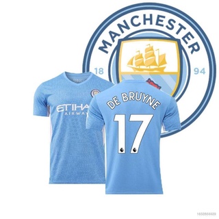 Sq2 เสื้อกีฬาแขนสั้น ลายทีมฟุตบอล Premier League M.C.F.C Manchester Jersey De Bruyne ทรงหลวม สําหรับผู้ชาย และผู้หญิง XS-6X