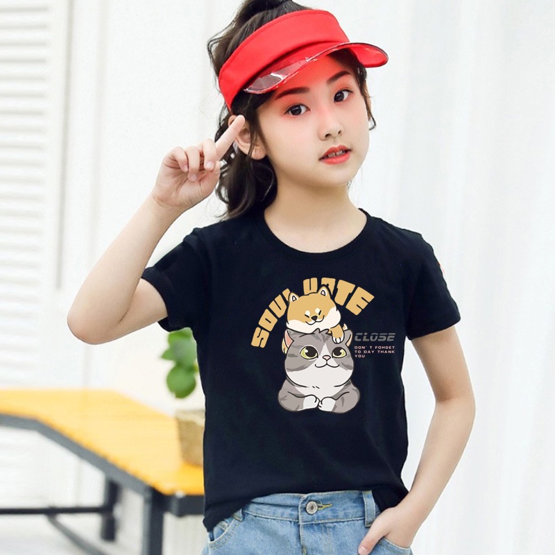 H176(ส่งจากไทย)เสื้อยืดเด็กแขนสั่ง ลายแฟชั่นสวยน่ารับ.ใส่ได้ทั้งเด็กชายและเด็กหญิง