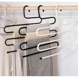 ไม้แขวนกางเกงสแตนเลส แขวนกางเกง 5 ตัว ประหยัดพื้นที่ แขวนผ้าพันคอ เข็มขัด Trousers Hanger