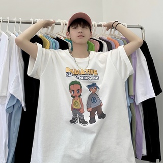 【Size S-8Xl】เสื้อยืดแขนสั้นพิมพ์ลายการ์ตูนญี่ปุ่นทรงหลวมสําหรับผู้ชาย