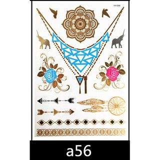 สติ๊กเกอร์ ลายสักโบฮีเมียนสีทอง Gold color Bohemian style Temporary tattoo Tattoo stickers