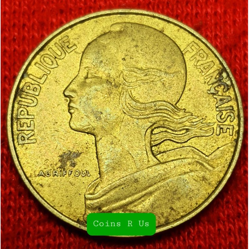 เหรียญต่างประเทศ ฝรั่งเศส ปี 1987 ชนิด  10 centitimes ขนาด 20 มม. ผ่านใช้ตามภาพ สวยงามน่าสะสม