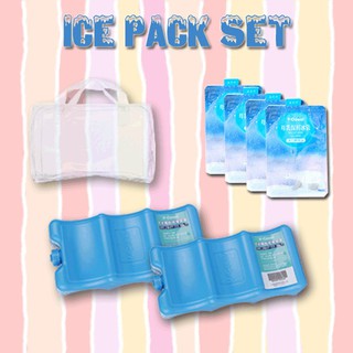 V-Coool Ice Pack Set มี ถุงใสกันซึม1 +เจล4+ น้ำแข็งเทียม 2