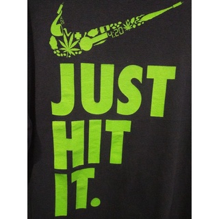 เสื้อยืดมือสอง Usa ลายล้อเลียน Nike Just Hit It กาชัญ 420 Size XL.อก24.5/ยาว29.5