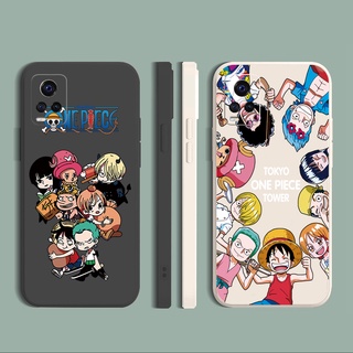 เคสโทรศัพท์มือถือแบบนิ่ม ขอบสี่เหลี่ยม ลายลูฟี่ วันพีซ สําหรับ VIVO T1X Y02S Y21 Y15A Y15S Y33S Y21T Y11S Y12S Y21A Y1S Y91C Y01