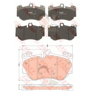 GDB1764 ผ้าเบรค-หน้า(TRW) (เนื้อผ้า COTEC) PORSCHE CAYENNE 3.6, Turbo S 01-04