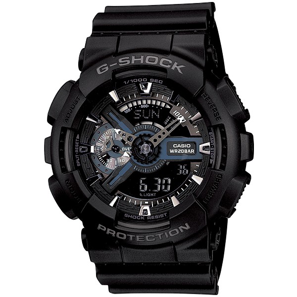 Casio G-Shock นาฬิกาข้อมือผู้ชาย สายเรซิน สีดำ รุ่น GA-110-1BDR,GA-110-1B,GA-110