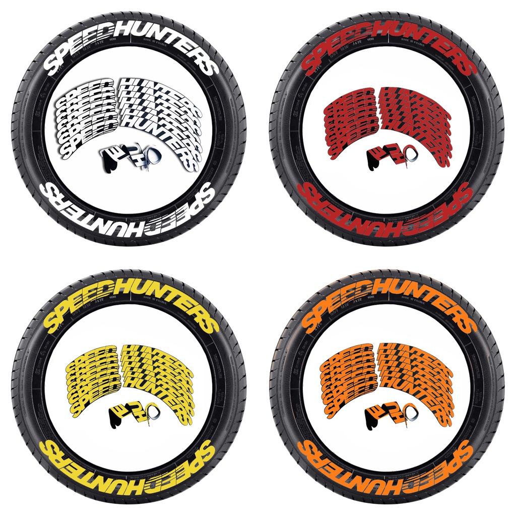 SPEED HUNTERS Tire Letter Sticker  Car And Motorcycle Tire Decoration New One-piece Style Car Wheel 