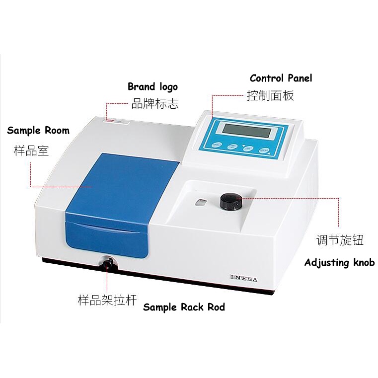 Laboratory Spectrometer Ultraviolet Visible Spectrophotometer with LCD