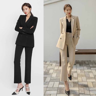 ชุดสูท#สูทผู้หญิง สูทชุด สไตล์เกาหลี OL suit Blazer+Pants