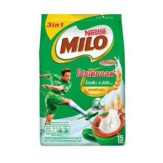 ไมโล 3อิน1 แอคทีฟโก ช็อกโกแลตมอลต์ 30 กรัม x 15 ซอง Milo 3 in 1 Active Go Chocolate Malt 30 grams x 15 sachets