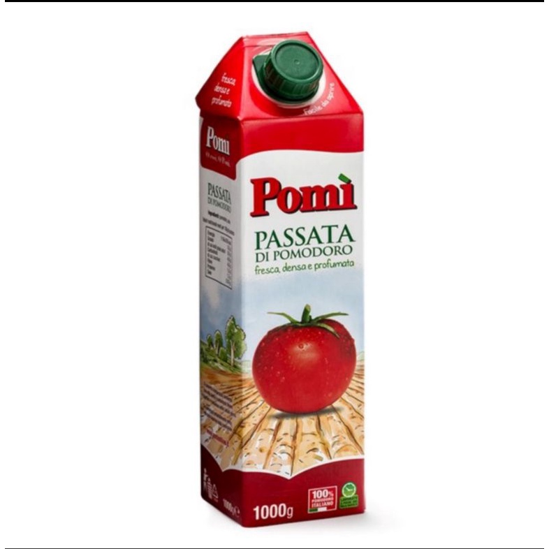 🇮🇹เนื้อมะเขือะเทศบด 1,000กรัม 🍓Pomi Passata Strained Tomato Sauce Cartoon 1000g