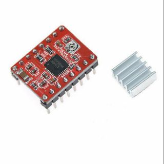 Reprap Stepper Driver A4988 แผ่นฐานสีแดง โมดูล A4988 ควบคุม Stepper Motorแรงดันขับมอเตอร์ 8 - 35 V (ไฟเลี้ยง