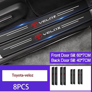 สติกเกอร์คาร์บอนไฟเบอร์ ป้องกันรอยขีดข่วน สําหรับติดด้านข้างรถยนต์ Toyota Veloz