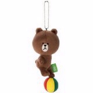 แท้ 100% จากญี่ปุ่น พวงกุญแจ ไลน์ LINE Character Anime Brown BR-6 Plush Doll Ball Chain