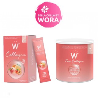 คอลลาเจนวิงค์ไวท์ W COLLAGEN 1 กล่อง [7 ซอง]/ W​ Pure Collagen ดับเบิ้ลยู​ เพียว​ คอลลาเจน 1 กระปุก [50g.]