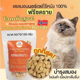 ดูรูปก่อนสั่ง ขนมแมว PAWSA แซลมอนฟรีซดราย ขนมฟรีซดรายแมว ขนมแมวฟรีซดราย ขนมแมวไม่เค็ม อาหารแมว ขนมแซลมอนฟรีซดราย