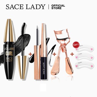 Sace Lady มาสคาร่า + อายไลเนอร์ + ที่ดัดขนตากันน้ําติดทนนาน