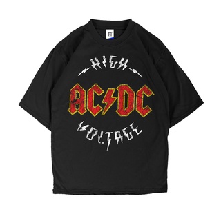 Acdc เสื้อยืด พิมพ์ลายเพลง AC DC แรงดันสูง ขนาดใหญ่ สําหรับผู้ชาย และผู้หญิง