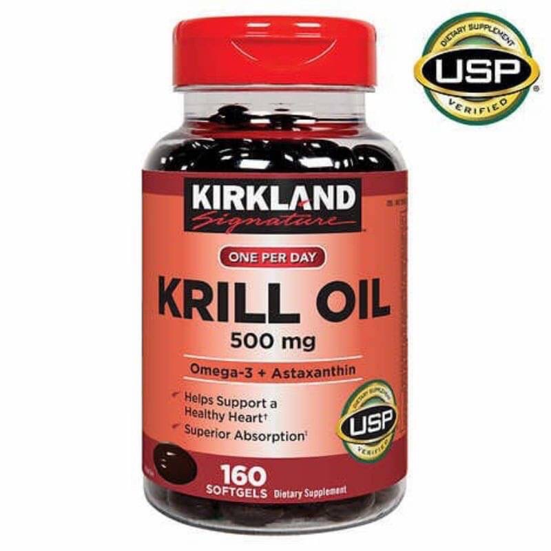 กรุณาสอบถาม(นำเข้า🇺🇸) Kirkland Signature Krill Oil 500 mg., 160 Softgels