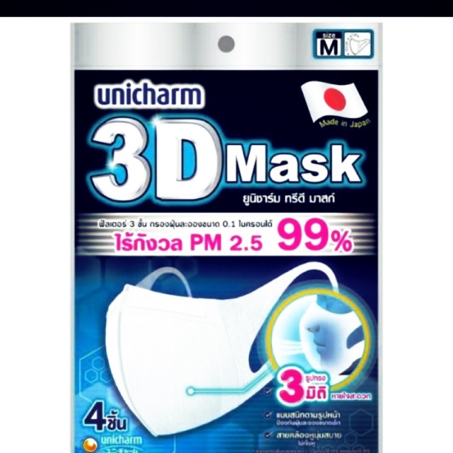 หน้ากากอนามัย Unicharm 3D Mask ขนาด m