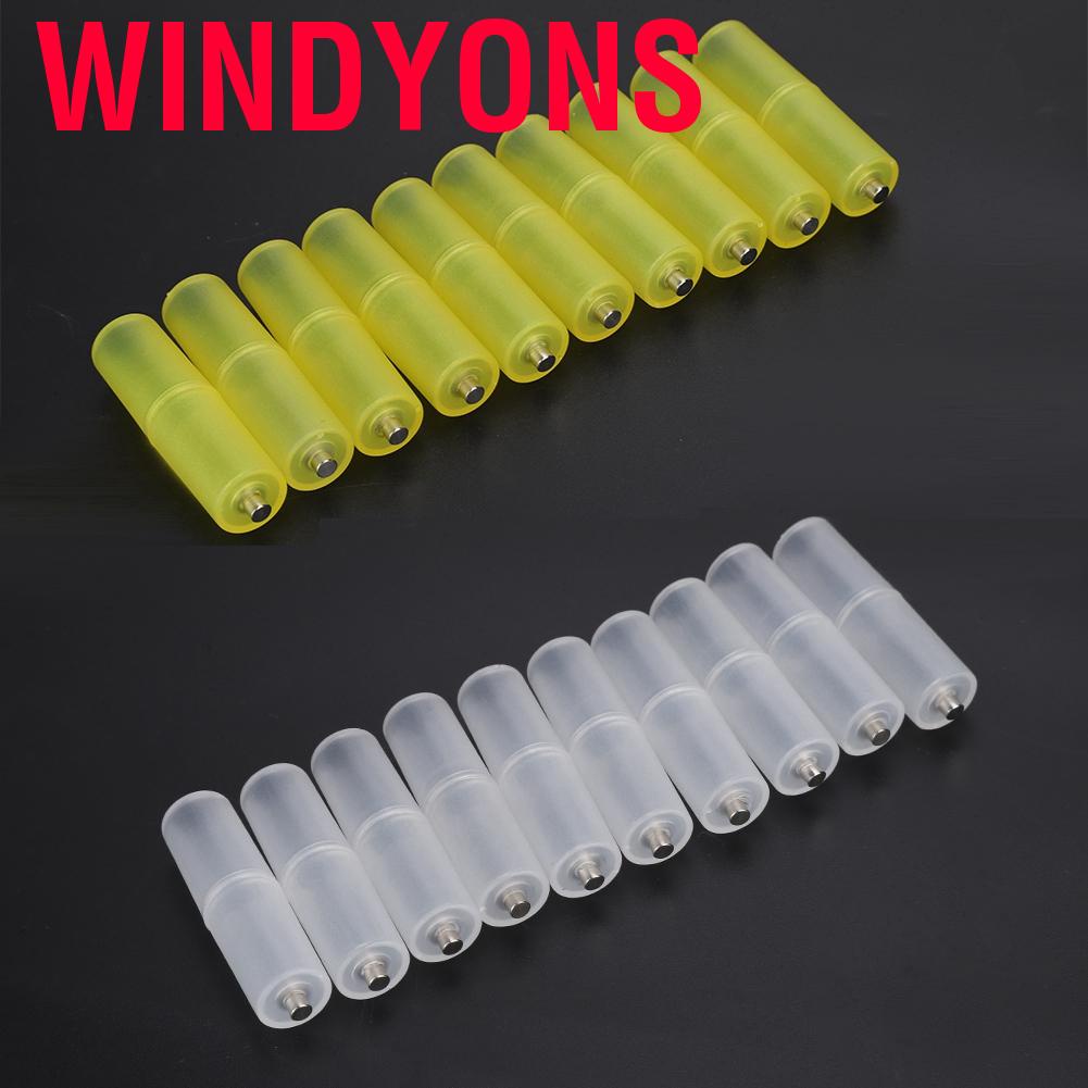 Windyons 10PCS AAA ถึง AA ขนาดแบตเตอรี่อะแดปเตอร์แปลงแบตเตอรี่ผู้ถือกรณี Switcher