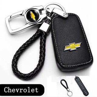 เคสกุญแจรีโมทรถยนต์ แบบหนัง พร้อมพวงกุญแจ สําหรับ Chevrolet Colorado Cruze Sonic Trailblazer