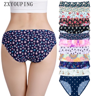 Print Seamless Women Panties Low-Rise Sexy Briefs Female Floral Breathable Underwear XS-L EU Large Size Fat