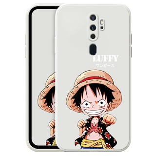 เคสโทรศัพท์มือถือ ลายการ์ตูนลูฟี่น่ารัก สําหรับ OPPO A9 A15 a5 A92 a92s A52 A59 2020 Phone Casing  Silicon Fashion Camera Lens Protector Full Cover simple Liquid silicone Cases