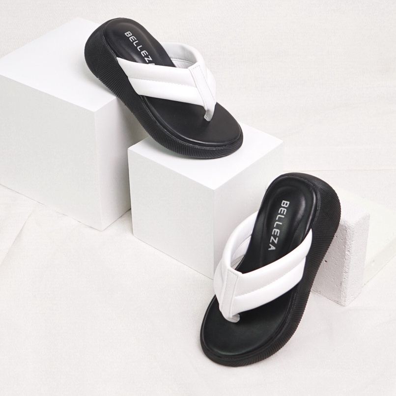 BELLEZA KIDS - รองเท้าแตะแพลตฟอร์มสําหรับเด็ก / สาววัยรุ่น JENNA WHITE | รองเท้าแตะส้นเตารีดเด็กผู้ห