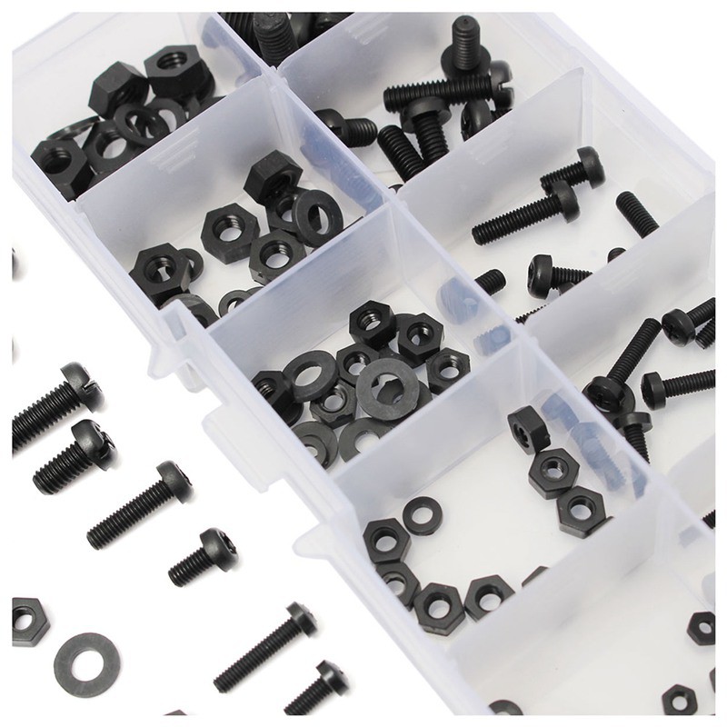 Nuts HVAZI 205pcs Metric M2.5 M3 M4 M5 M6 M8 M10 M12 Stainless Steel Nylon Hex L