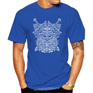 เสื้อยืด ผ้าฝ้าย พิมพ์ลาย Norse God Odin With Wolfs สไตล์คลาสสิก สําหรับผู้ชาย